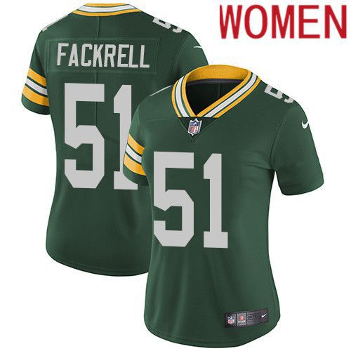 Women Green Bay Packers 51 Kyler Fackrell Green Nike Vapor Limited NFL Jersey